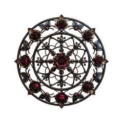 Dark steampunk ornate circular design with gears