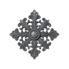Silver small ornate floral element