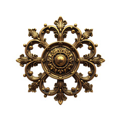Golden ornate circular medallion