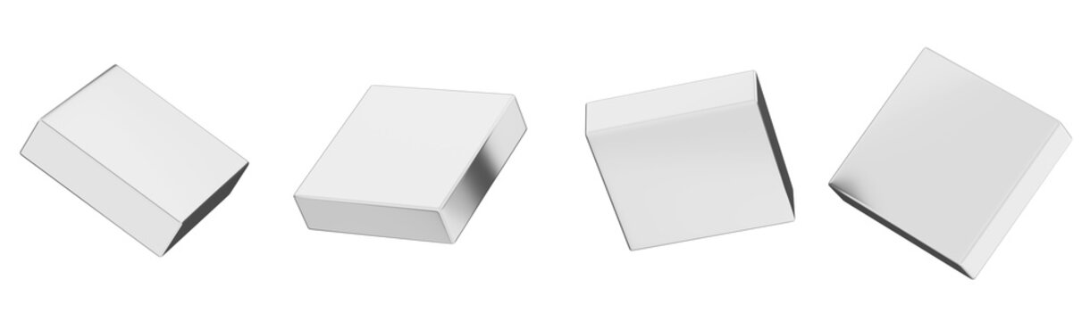 3d chrome y2k square block set. Abstract geometric silver metal box, grey glossy graphic element of iron, steel, aluminum or platinum with light and shadow, isolated render icon