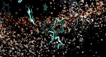 Abstract star background illustration with floating stars. Ideal for design, events, party, celebration, background, gra © vegefox.com