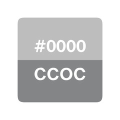 gray color palette icon with hexadecimal code and CCOC label
