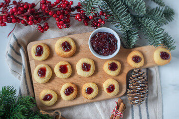 Homemade various christmas gingerbread cookies