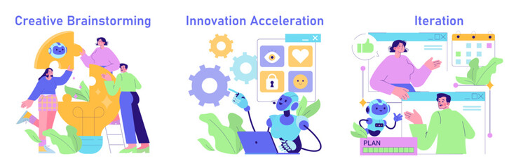 Creative Brainstorming and Innovation Vector Illustration