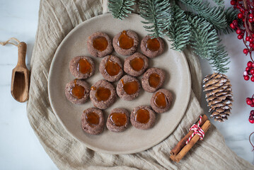 Homemade various christmas gingerbread cookies