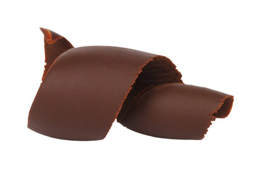 Chocolate Curls with hard texture surface, isolated on transparent background. Ideal for food and culinary design projects