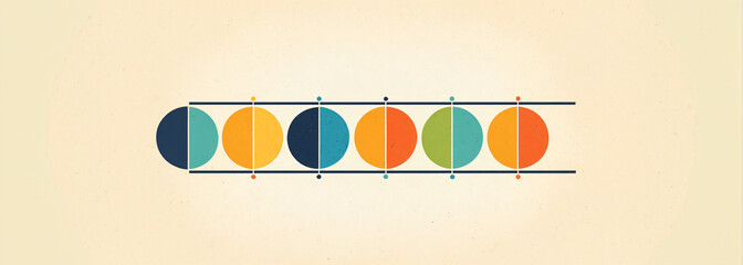 minimalist timeline concept progress milestones divided circles abstract