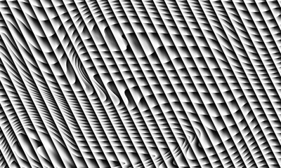 Diamond Grid Pattern with Organic Ripples in Black and White abstract