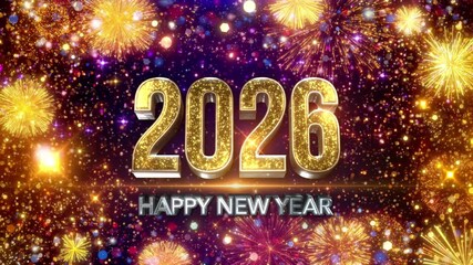 beautiful 2026 new year fireworks celebration backdrop - Powered by Adobe
