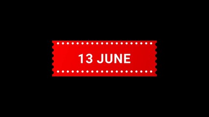 13 June Red Banner Animation with Page Turn Effect