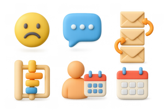 Collection of colorful icons featuring communication and organization tools for creative design - Powered by Adobe