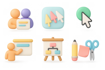 Colorful icon set for creative design projects and digital interfaces