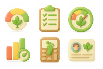 Eco-friendly icon set for sustainable design projects and green practices