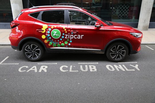 LONDON, UK - JULY 8, 2024: MG ZS compact crossover Chinese SUV manufactured by SAIC Motor, used by Zipcar car sharing club in London UK.