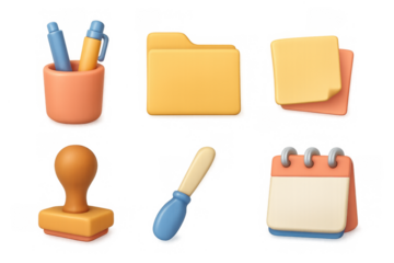 Modern office icon set for digital and print design applications