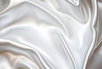 Soft focus silver metallic fabric with a gentle sheen and subtle pleats,  fabric,  soft focus