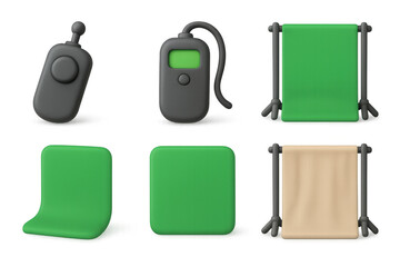 Photography equipment and tools for studio backdrops and remote control setup