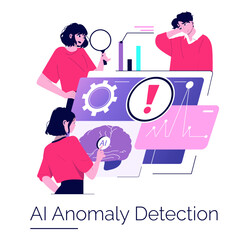 AI Anomaly Detection Analysis Vector Illustration