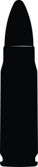 Bullet silhouette: ammunition icon, military and power symbol
