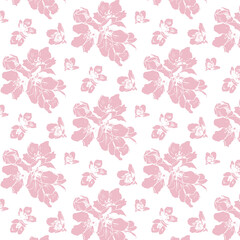 Apple bloom seamless pattern on white background for classic fabric design