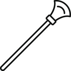 Hurley stick vector outline symbolizing gaelic game and traditional irish culture