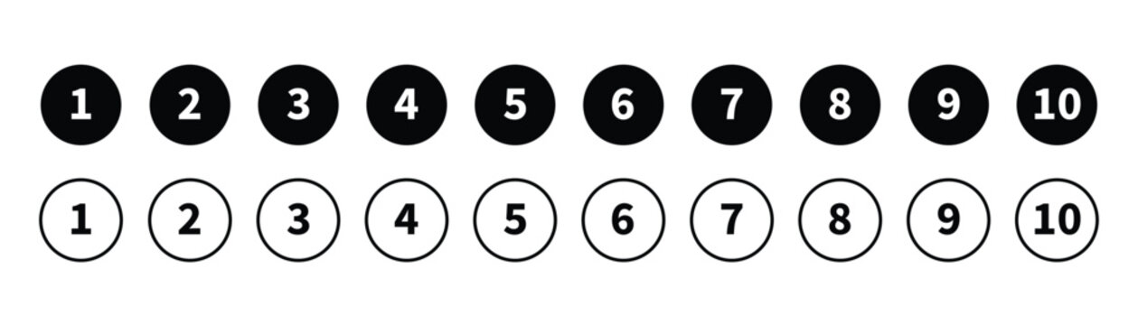  simple bullet point number icon set vector illustration 