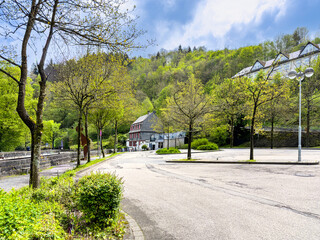Fototapeta premium Einruhr is located in the northern Eifel below the Dreiborn plateau on the edge of the Eifel National Park, Einruhr, Germany