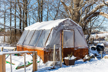 greenhouse in the winter