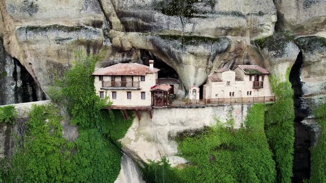 Ancient Cliffside Monastery in Meteora Greece