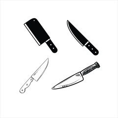 set of kitchen knives