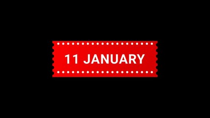 11 January Red Banner Animation with Page Turn Effect