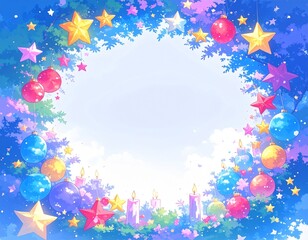 クリスマスモチーフのフレーム（AI生成画像）