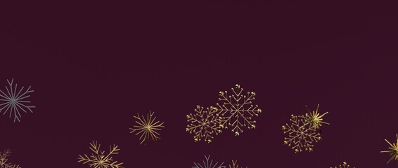 Elegant winter background with gold and silver snowflakes. Perfect for Christmas, New Year, holiday greetings,