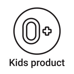 Kids product icon. Vector line symbol for a website, product card, presentation and mobile app, packaging or instruction. Editable outline sign