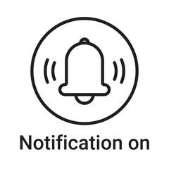 Notification bell icon. Vector line symbol for a website, product card, presentation and mobile app, packaging or instruction. Editable outline sign