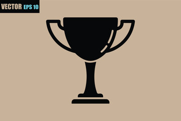 Trophy award cup vector icon for success achievement and victory