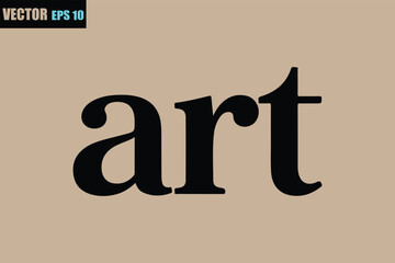 Simple black 'art' text with classic serif typeface, vector eps10