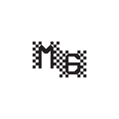 Alphabet Logo Monogram Design Modern Abstract Bold MG Initial Pixel Vector Alphabet