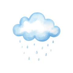 Dreamy nursery rain cloud artwork for playful kids celebrations. Blue rainy sky clipart for children’s birthday decor.