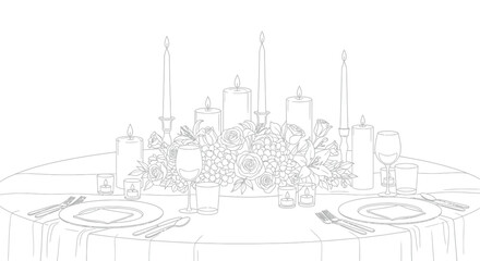 Elegant table setting with candles and floral arrangement for a special occasion