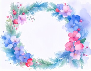 花の円形フレーム（AI生成画像）