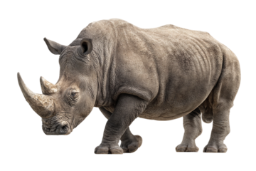 Powerful Rhino Silhouette Design isolated on transparent background