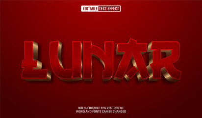 Editable 3d text style effect - Lunar New Year text effect Template