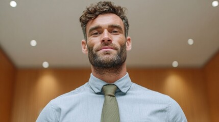 Man in suit giving presentation