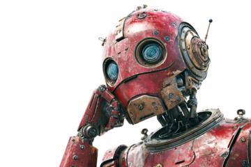 AI assistant robot illustration isolated on transparent background