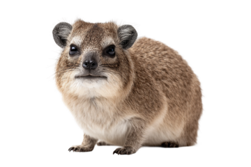 Wild rock hyrax close-up illustration isolated on transparent background