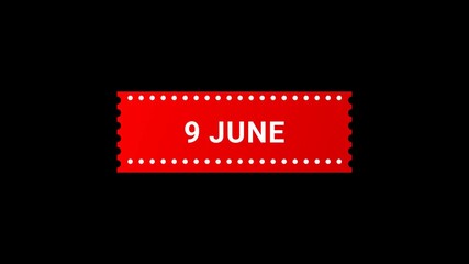 9 June Red Banner Animation with Page Turn Effect