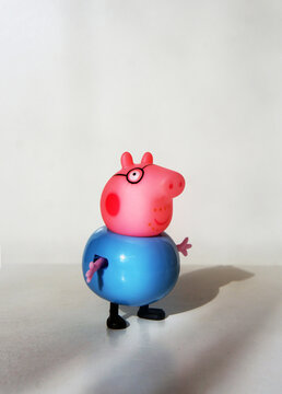 Lviv, Ukraine - November 6, 2025: Daddy Pig figure, Peppa World character