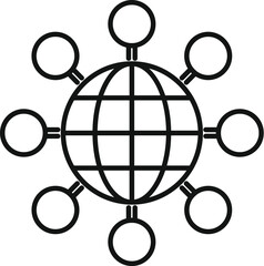 Global network icon symbolizing worldwide connection and digital technology communication