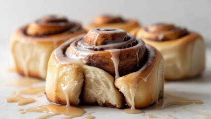 Cinnamon rolls with glaze and icing